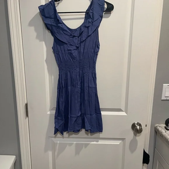 Timing Blue Ruched Ruffled Sundress - Picture 4 of 4